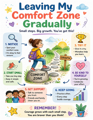 Leaving My Comfort Zone Gradually I Educational Poster I Classroom Decor