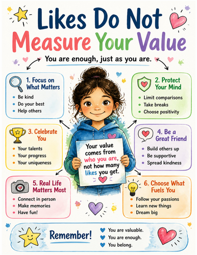 Likes Do Not Measure Your Value I Educational Poster I Classroom Decor