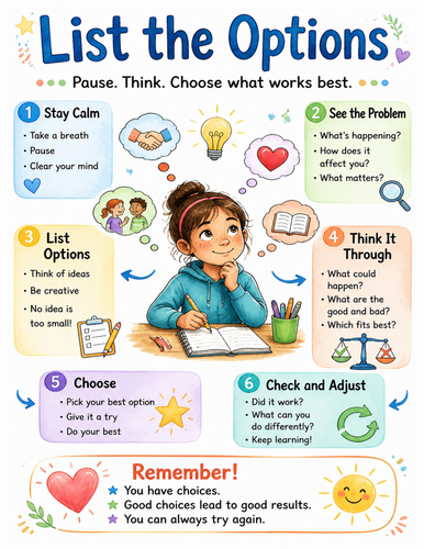 List the Options I Educational Poster I Classroom Decor