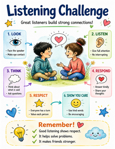 Listening Challenge I Educational Poster I Classroom Decor