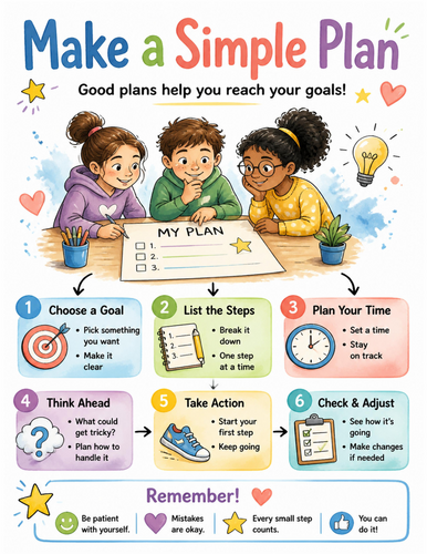 Make a Simple Plan I Educational Poster I Classroom Decor