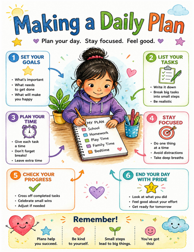 Making a Daily Plan I Educational Poster I Classroom Decor