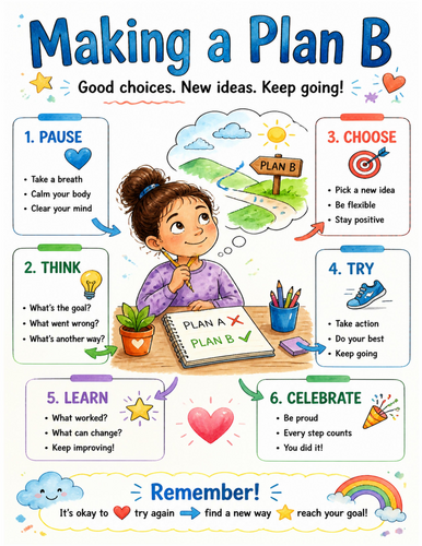 Making a Plan B I Educational Poster I Classroom Decor