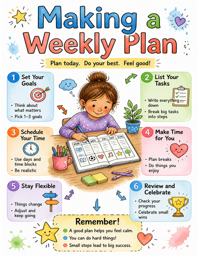 Making a Weekly Plan I Educational Poster I Classroom Decor