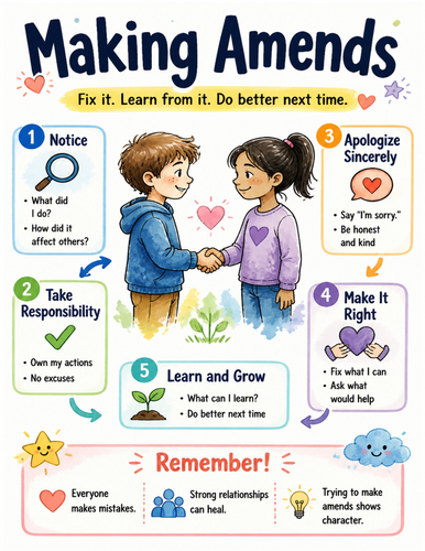 Making Amends I Educational Poster I Classroom Decor