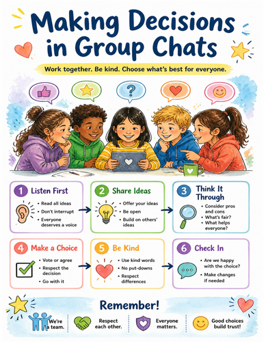 Making Decisions in Group Chats I Educational Poster I Classroom Decor