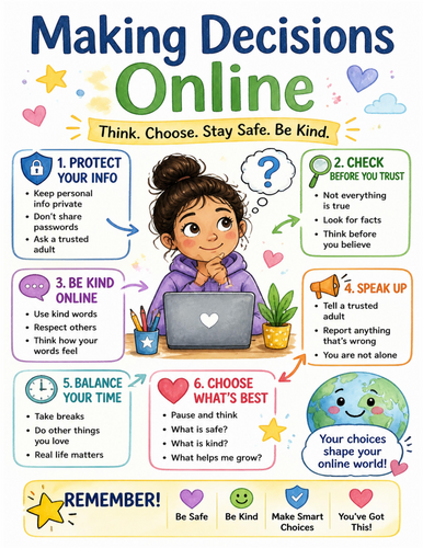 Making Decisions Online I Educational Poster I Classroom Decor