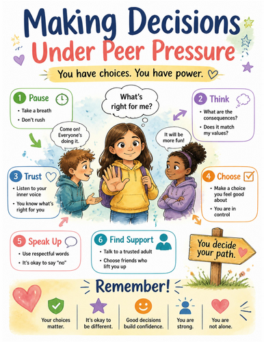 Making Decisions Under Peer Pressure I Educational Poster I Classroom Decor