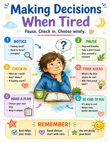 Making Decisions When Tired I Educational Poster I Classroom Decor