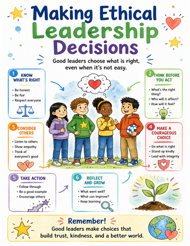 Making Ethical Leadership Decisions I Educational Poster I Classroom Decor