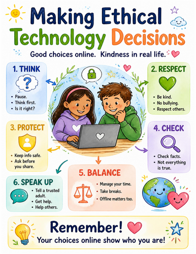 Making Ethical Technology Decisions I Educational Poster I Classroom Decor