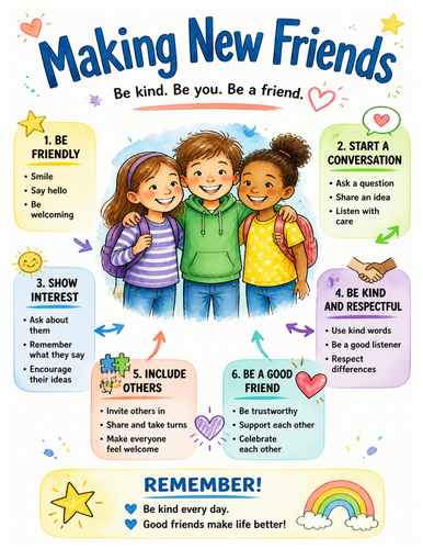Making New Friends I Educational Poster I Classroom Decor