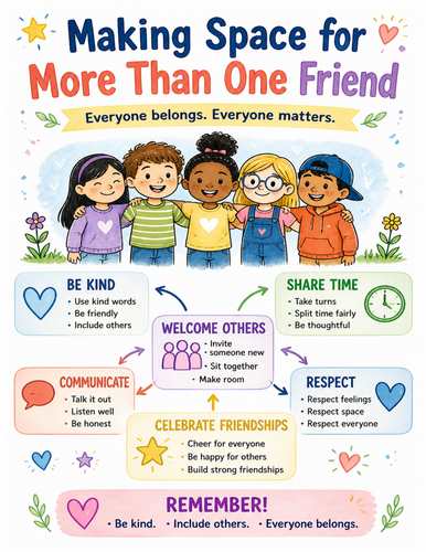 Making Space for More Than One Friend I Educational Poster I Classroom Decor