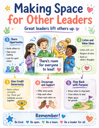 Making Space for Other Leaders I Educational Poster I Classroom Decor