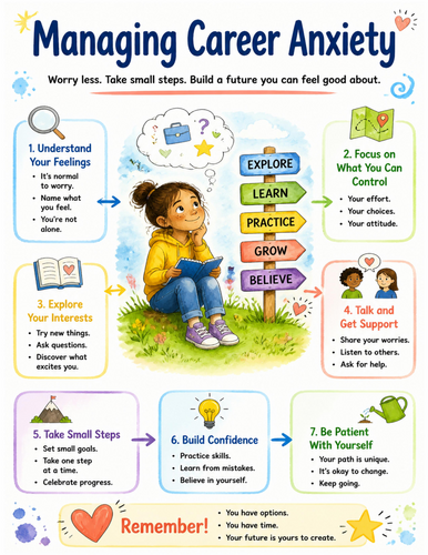 Managing Career Anxiety I Educational Poster I Classroom Decor