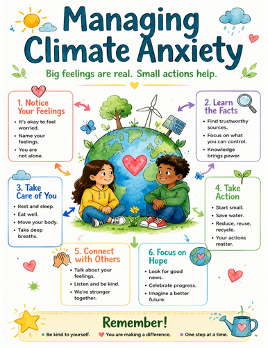 Managing Climate Anxiety I Educational Poster I Classroom Decor
