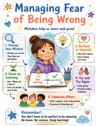 Managing Fear of Being Wrong I Educational Poster I Classroom Decor