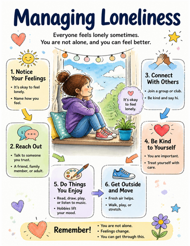 Managing Loneliness I Educational Poster I Classroom Decor