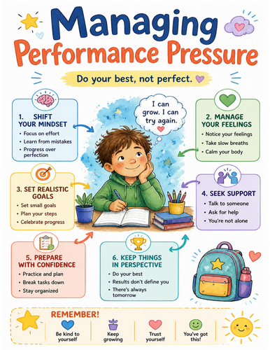Managing Performance Pressure I Educational Poster I Classroom Decor