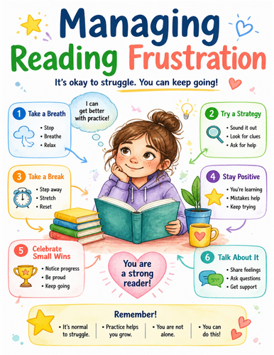 Managing Reading Frustration I Educational Poster I Classroom Decor