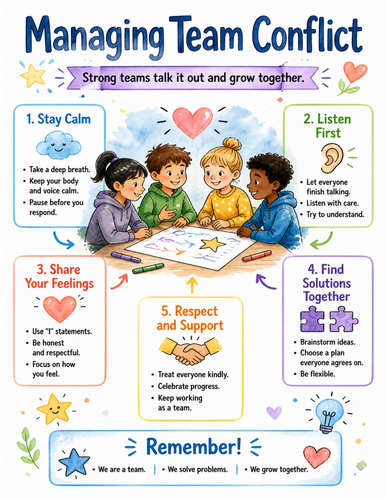 Managing Team Conflict I Educational Poster I Classroom Decor