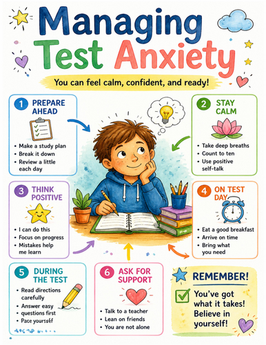 Managing 91����t Anxiety I Educational Poster I Classroom Decor