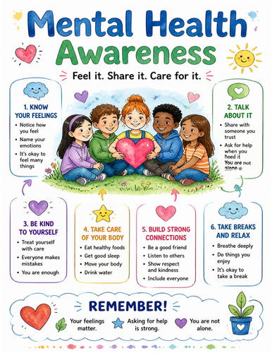 Mental Health Awareness I Educational Poster I Classroom Decor