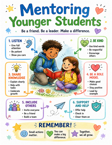 Mentoring Younger Students I Educational Poster I Classroom Decor