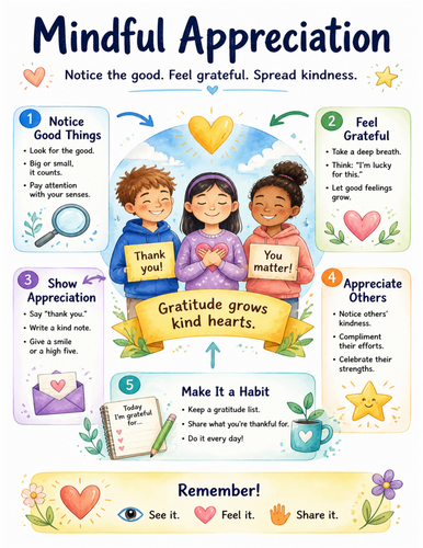 Mindful Appreciation I Educational Poster I Classroom Decor
