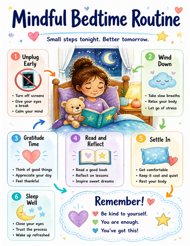 Mindful Bedtime Routine I Educational Poster I Classroom Decor