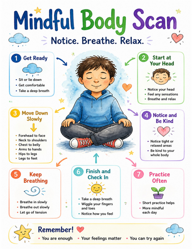 Mindful Body Scan I Educational Poster I Classroom Decor