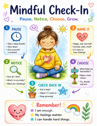 Mindful Check-In I Educational Poster I Classroom Decor