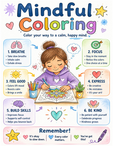 Mindful Coloring I Educational Poster I Classroom Decor