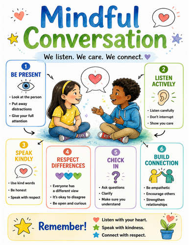 Mindful Conversation I Educational Poster I Classroom Decor