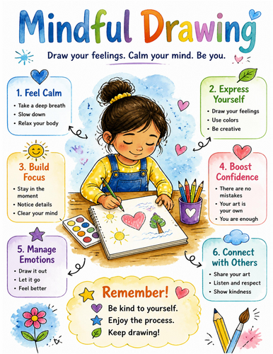 Mindful Drawing I Educational Poster I Classroom Decor