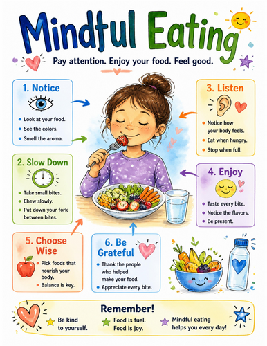 Mindful Eating I Educational Poster I Classroom Decor