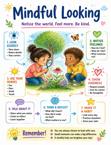Mindful Looking I Educational Poster I Classroom Decor