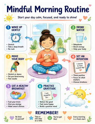 Mindful Morning Routine I Educational Poster I Classroom Decor