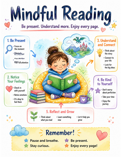 Mindful Reading I Educational Poster I Classroom Decor