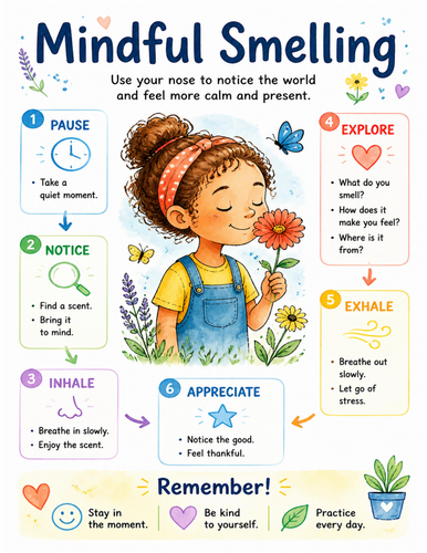 Mindful Smelling I Educational Poster I Classroom Decor