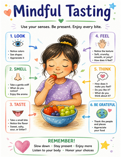 Mindful Tasting I Educational Poster I Classroom Decor
