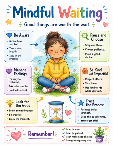 Mindful Waiting I Educational Poster I Classroom Decor