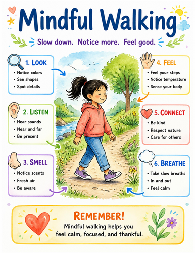 Mindful Walking I Educational Poster I Classroom Decor
