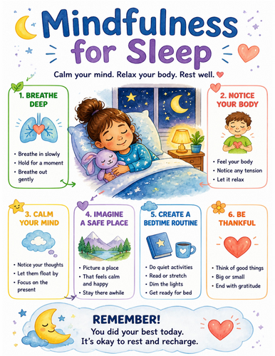 Mindfulness for Sleep I Educational Poster I Classroom Decor