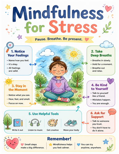 Mindfulness for Stress I Educational Poster I Classroom Decor