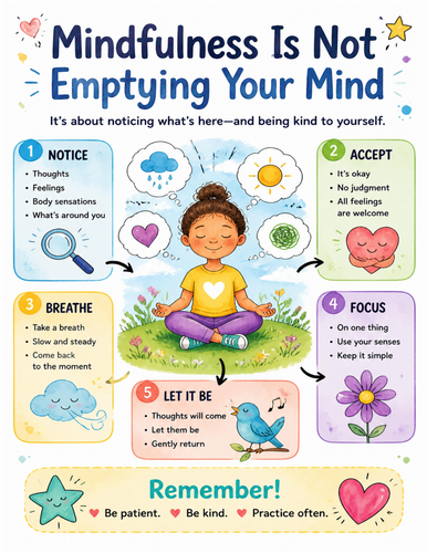 Mindfulness Is Not Emptying Your Mind I Educational Poster I Classroom Decor