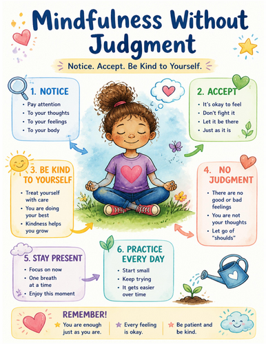 Mindfulness Without Judgment I Educational Poster I Classroom Decor