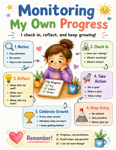 Monitoring My Own Progress I Educational Poster I Classroom Decor