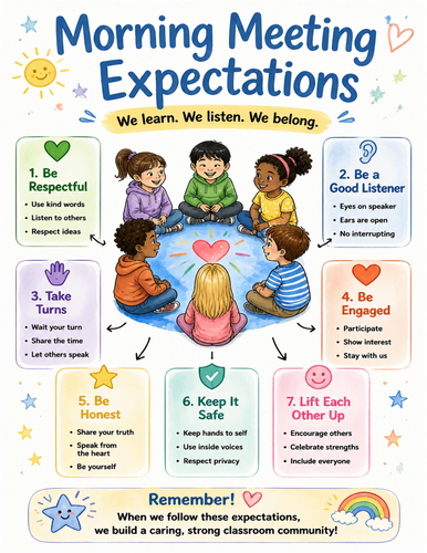 Morning Meeting Expectations I Educational Poster I Classroom Decor