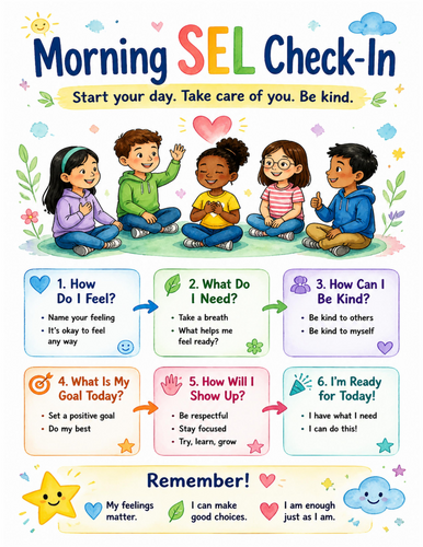 Morning SEL Check-In I Educational Poster I Classroom Decor